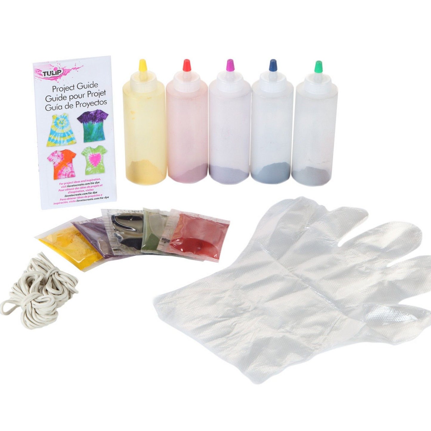 Tulipe tie-dye tulipe en une étape • kit tie-dye 5 couleurs arc-en-ciel