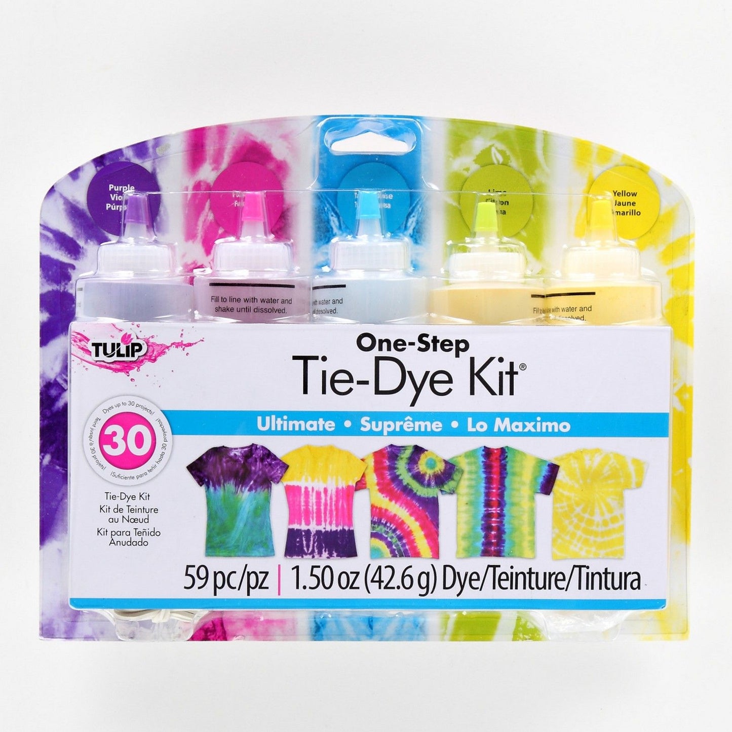 Tulipe tie-dye en une étape tulipe • kit tie-dye 5 couleurs ultimes