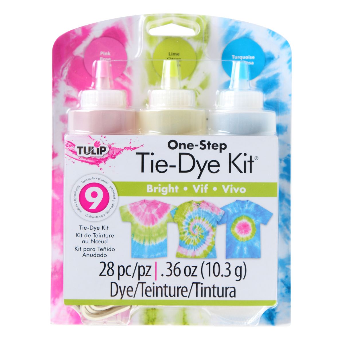 Tulipe tie-dye en une étape tulipe • kit tie-dye 3 couleurs vives