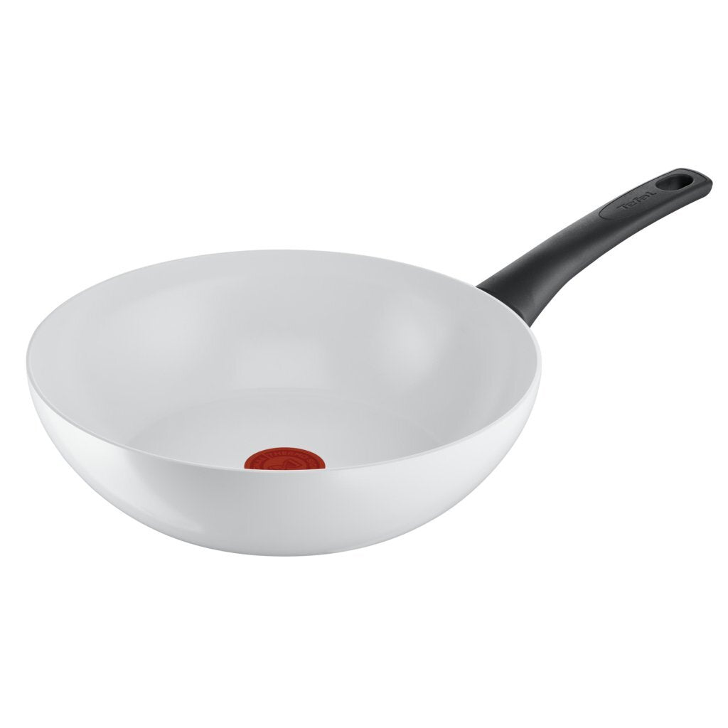Ustensiles de cuisine tefal Tefal Céramique Contrôle Wok 28 cm blanc