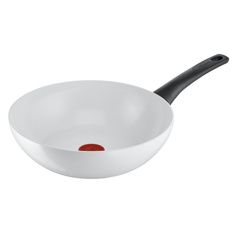 Ustensiles de cuisine tefal Tefal Céramique Contrôle Wok 28 cm blanc
