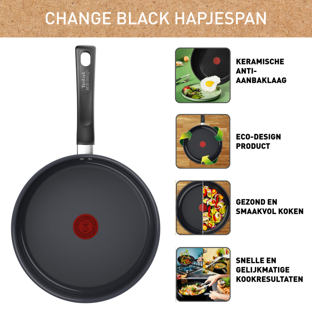 Tefal C47632 Changer la poêle en céramique noire 24 cm noir
