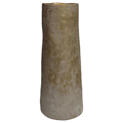 Vase ambiance Manoir isa céramique beige blanc 11,5x29cm