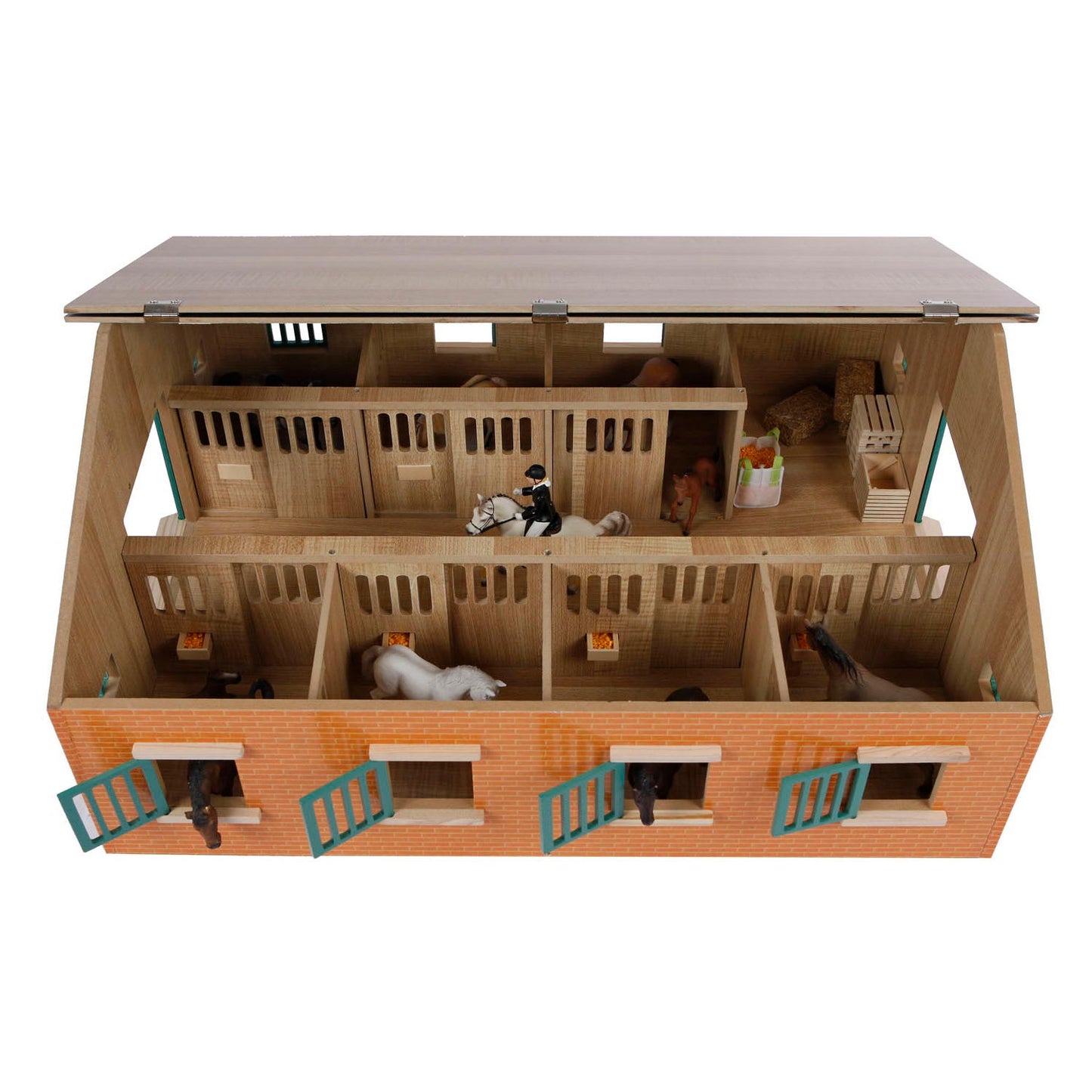 Kids Globe Globe Horse Stable avec 7 boîtes, 1:24