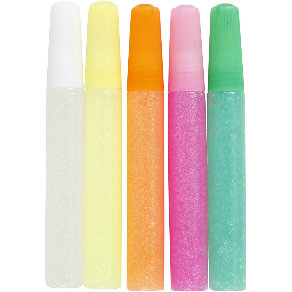 Colle pailletée Creativ company, couleurs pastel, 5x10 ml 1 boîte
