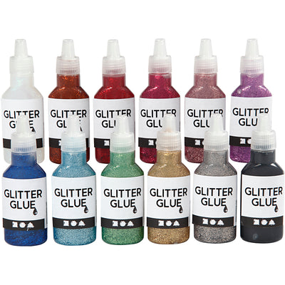 Creentiv Company Glitter Glue Couleurs, 12x25 ml