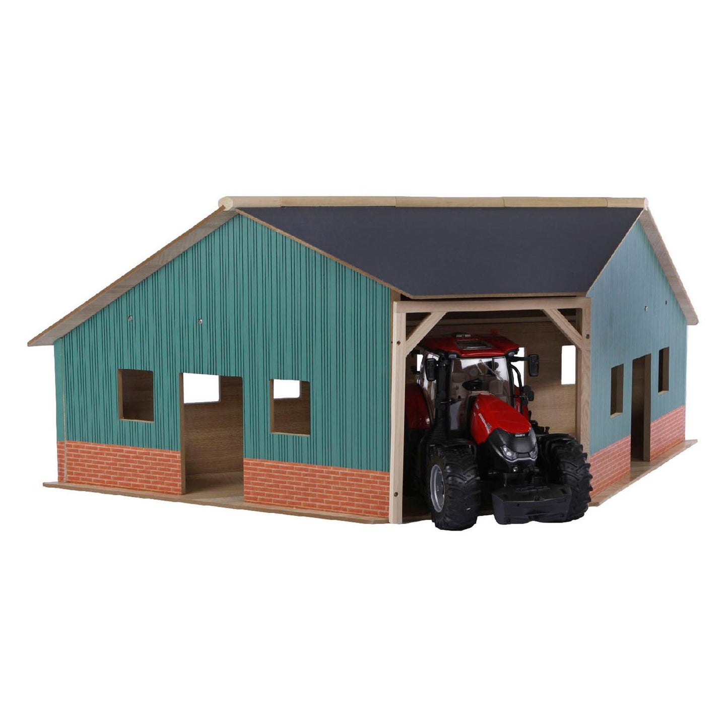 Kids Globe Globe Shed Corner Wood pour 2 tracteurs 1:16