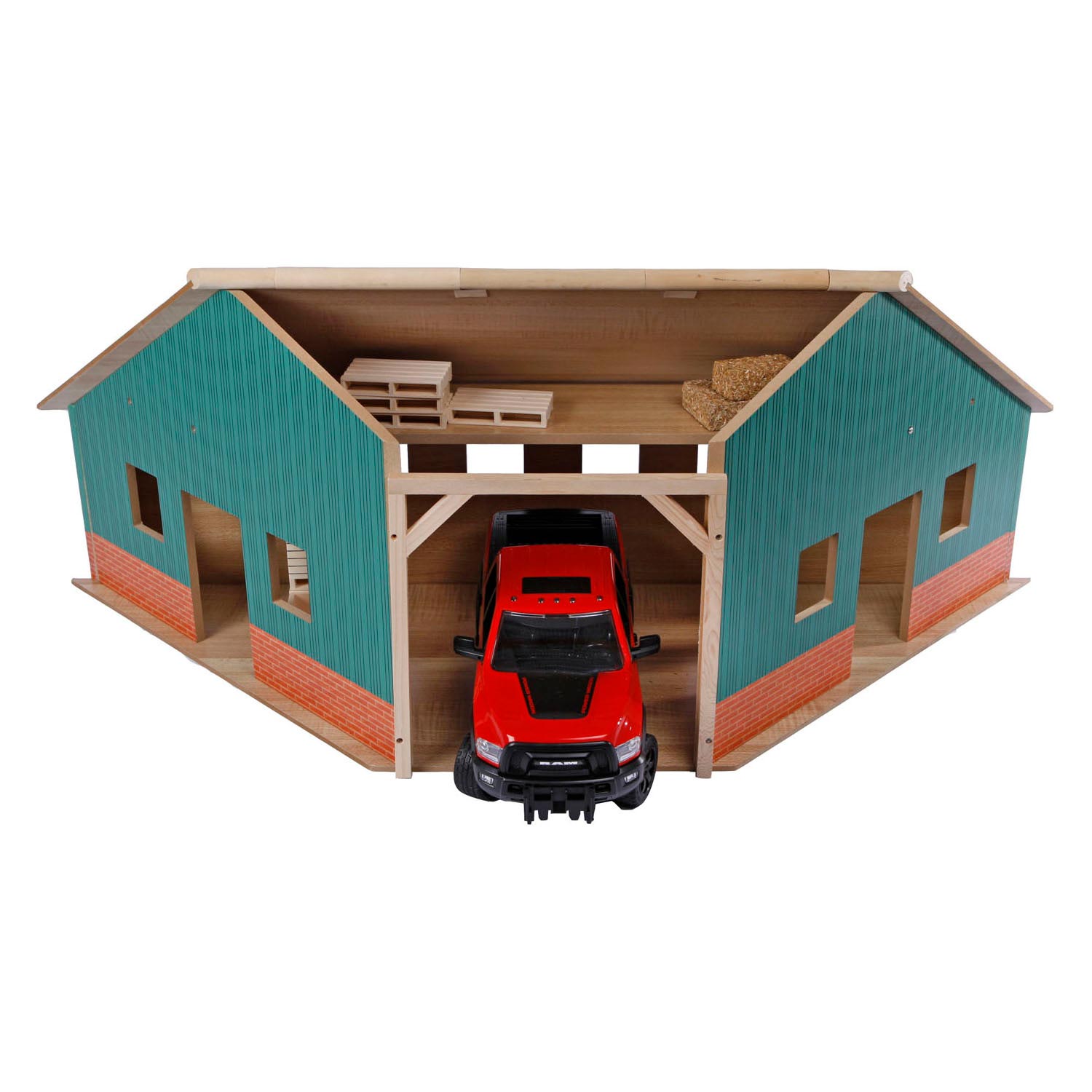Kids Globe Globe Shed Corner Wood pour 2 tracteurs 1:16