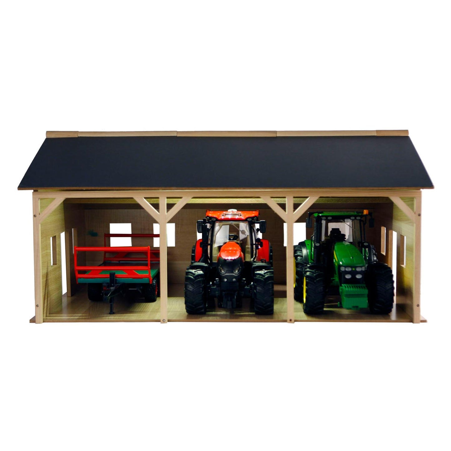 Kids Globe Globe Agricultural Lock Bois pour 3 tracteurs, 1:16