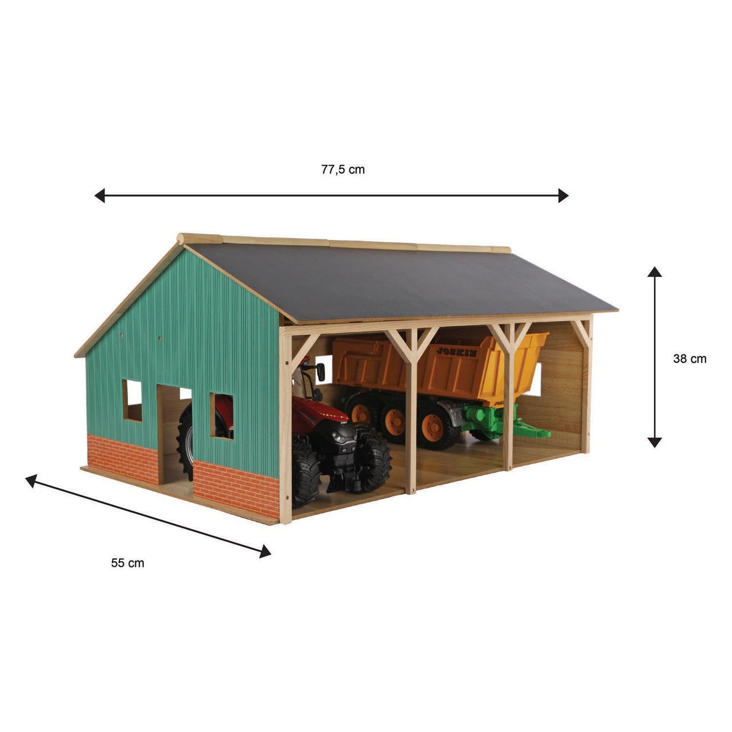 Kids Globe Globe Agricultural Lock Bois pour 3 tracteurs, 1:16