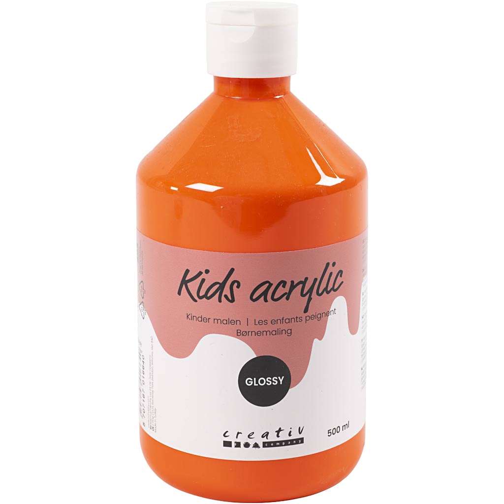 Creativ Company Acrylic Paint Glossy, Orange, 500 ml 1 bouteille