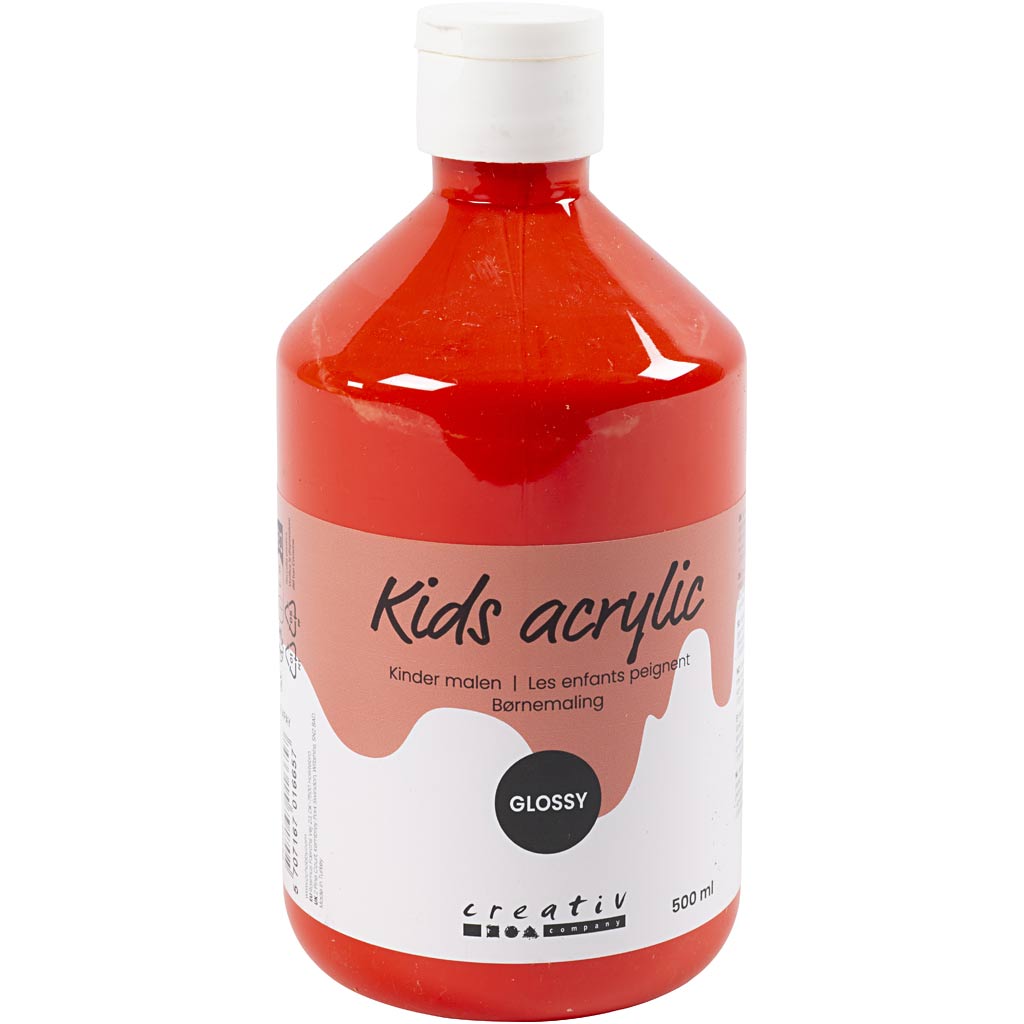 Creativ Company Paint Acrylique Glossy, rouge, 500 ml 1 bouteille