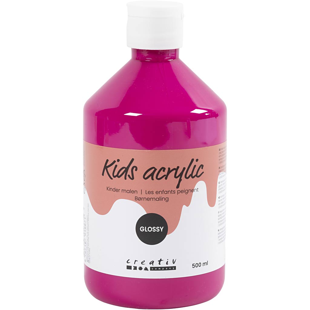 Creativ company peinture acrylique brillante, rose, 500 ml 1 bouteille