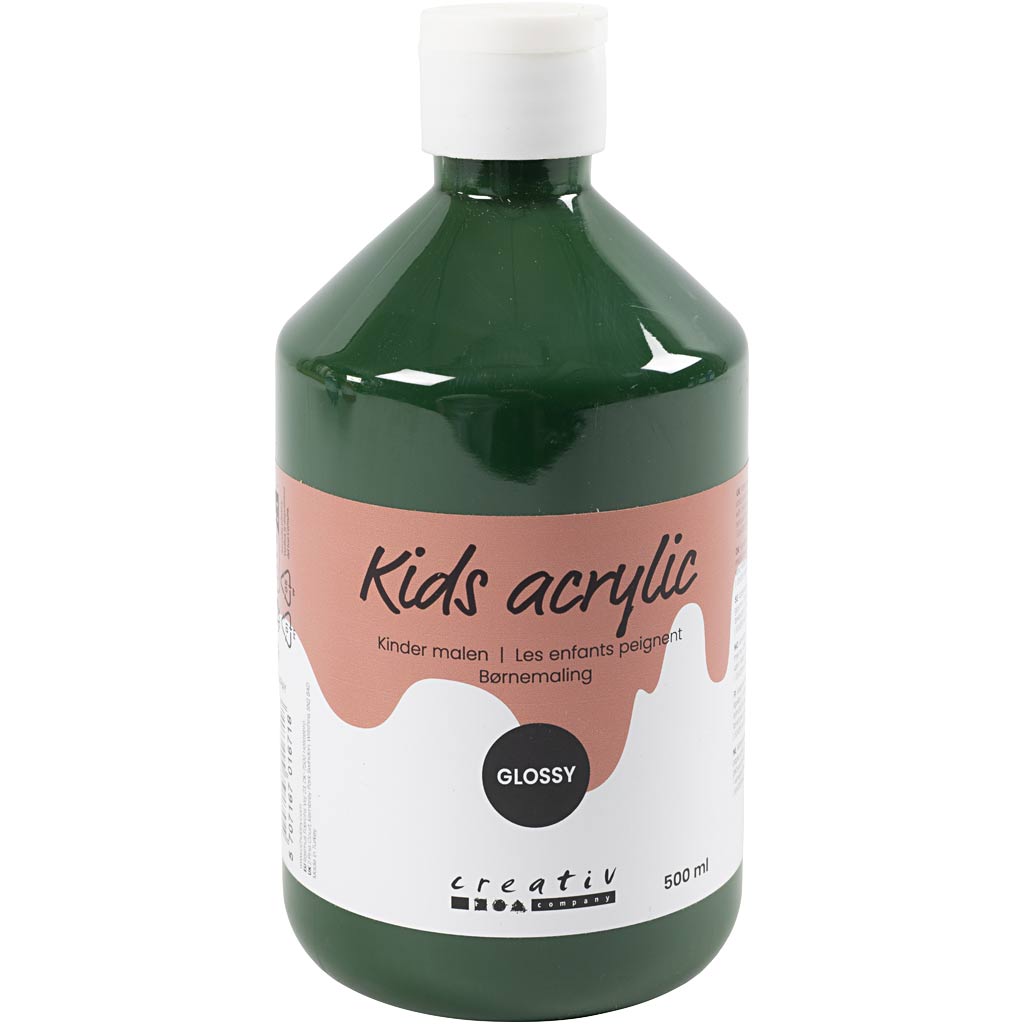 Creativ Company Paint Acrylique Glossy, vert foncé, 500 ml 1 bouteille