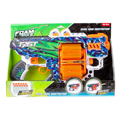 Pistolet Strikex en mousse Toi-toys, destructeur à double chargeur