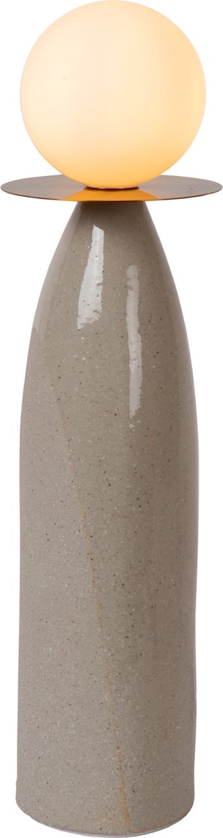 Lucide figaro - lampe de table - ø 12 cm, h 45cm - 1xg9 - gris - japandi