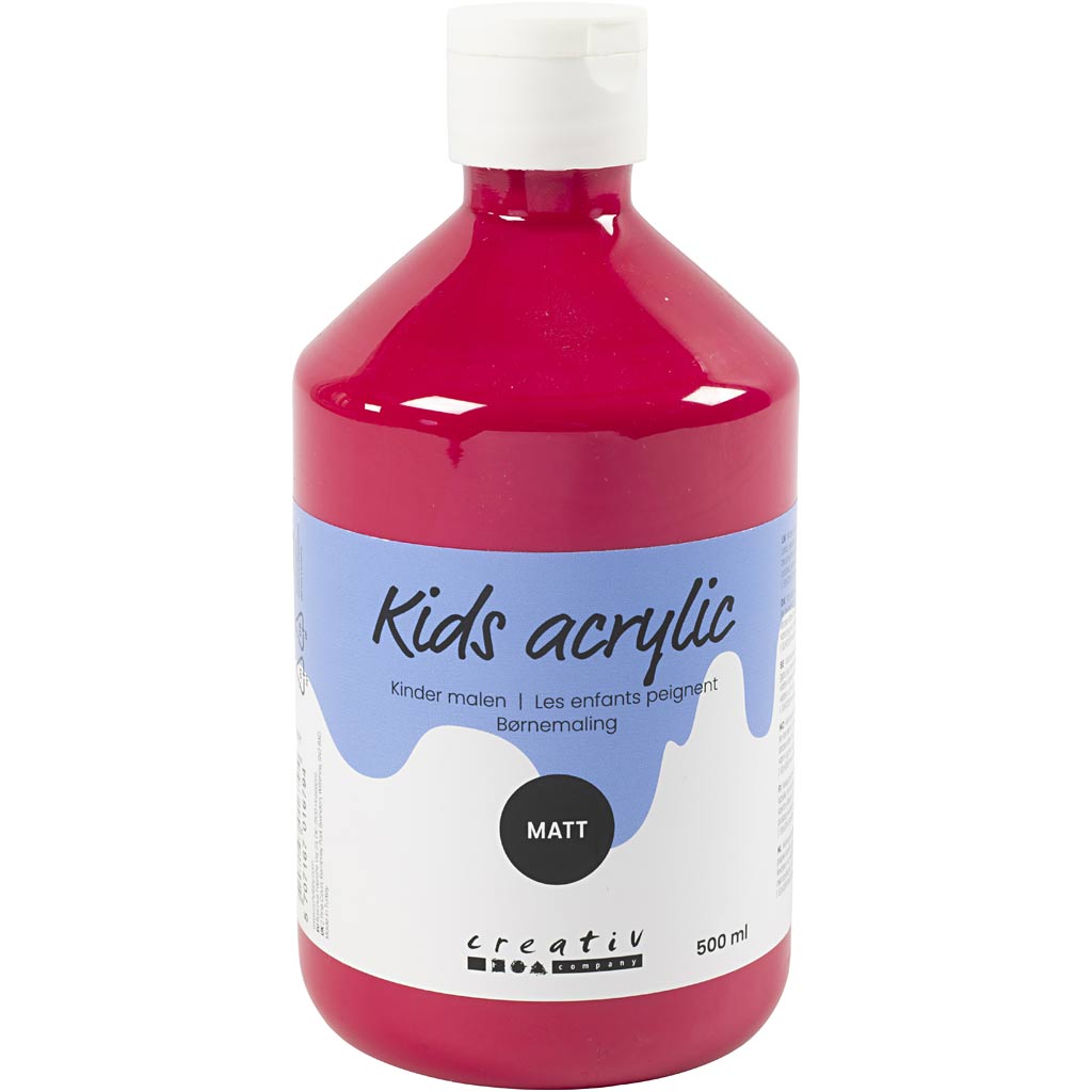 Creativ Company Paint acrylique Matt, rouge primaire, 500 ml 1 bouteille