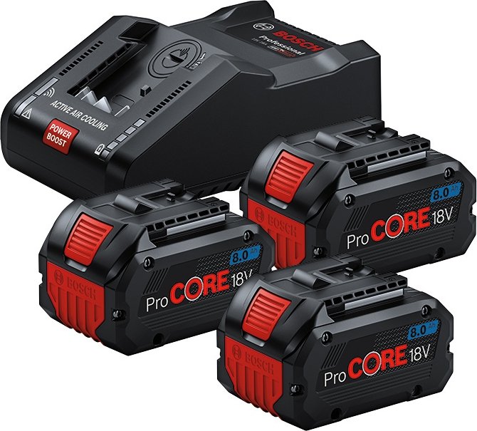 Bosch bleu 3 x procore18v 8.0ah + 1 x gal 18v-160 | jeu de batteries - 0615a5004y