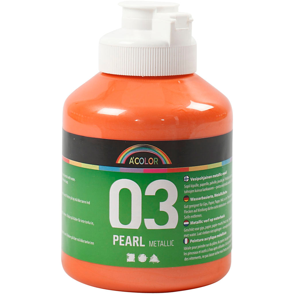 Peinture acrylique A-color métallisée, métallisée, orange, 500 ml 1 bouteille