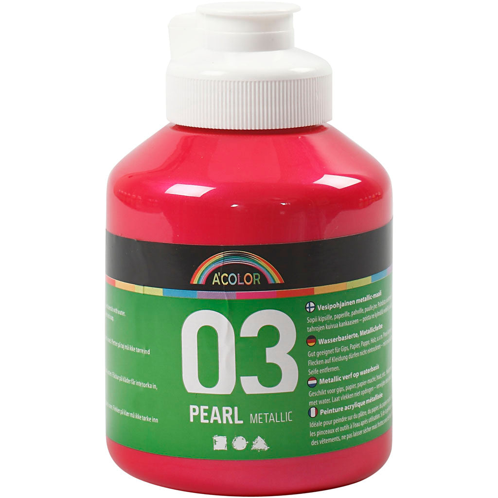 Peinture acrylique A-color métallisée, métallisée, rose, 500 ml 1 bouteille