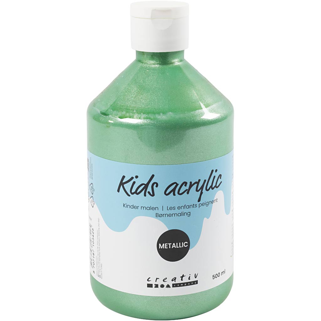 Peinture acrylique A-color métallisée, métallisée, vert clair, 500 ml 1 bouteille