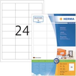 Étiquettes Herma blanches 64,6x33,8 premium a4 2400 pcs.