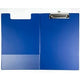 Presse-papiers avec couvercle OD PVC A4 23.5x34cm bleu trombone insertion poche stylo boucle