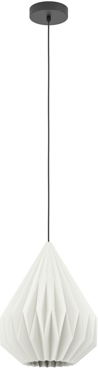 Lampe à suspension Eglo Minting - e27 - ø 31 cm - blanc - papier