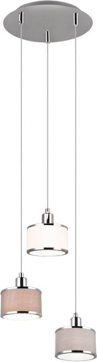 Trio kaprun - lampe suspendue - chrome - excl. 3x e14 28w - réglable en hauteur