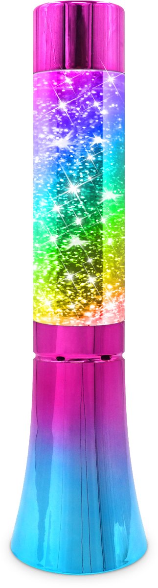 Lampes de fête – lampe tornade à paillettes – fonctionne sur piles – look arc-en-ciel