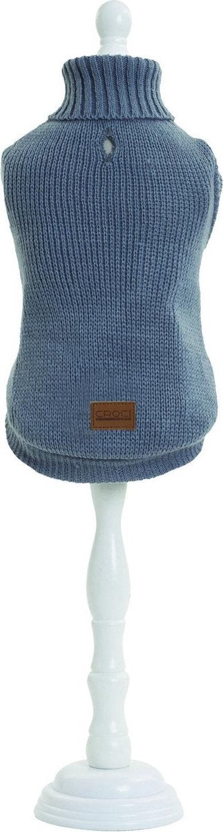 Pull pour chien Croci col gris moscou (60 cm)