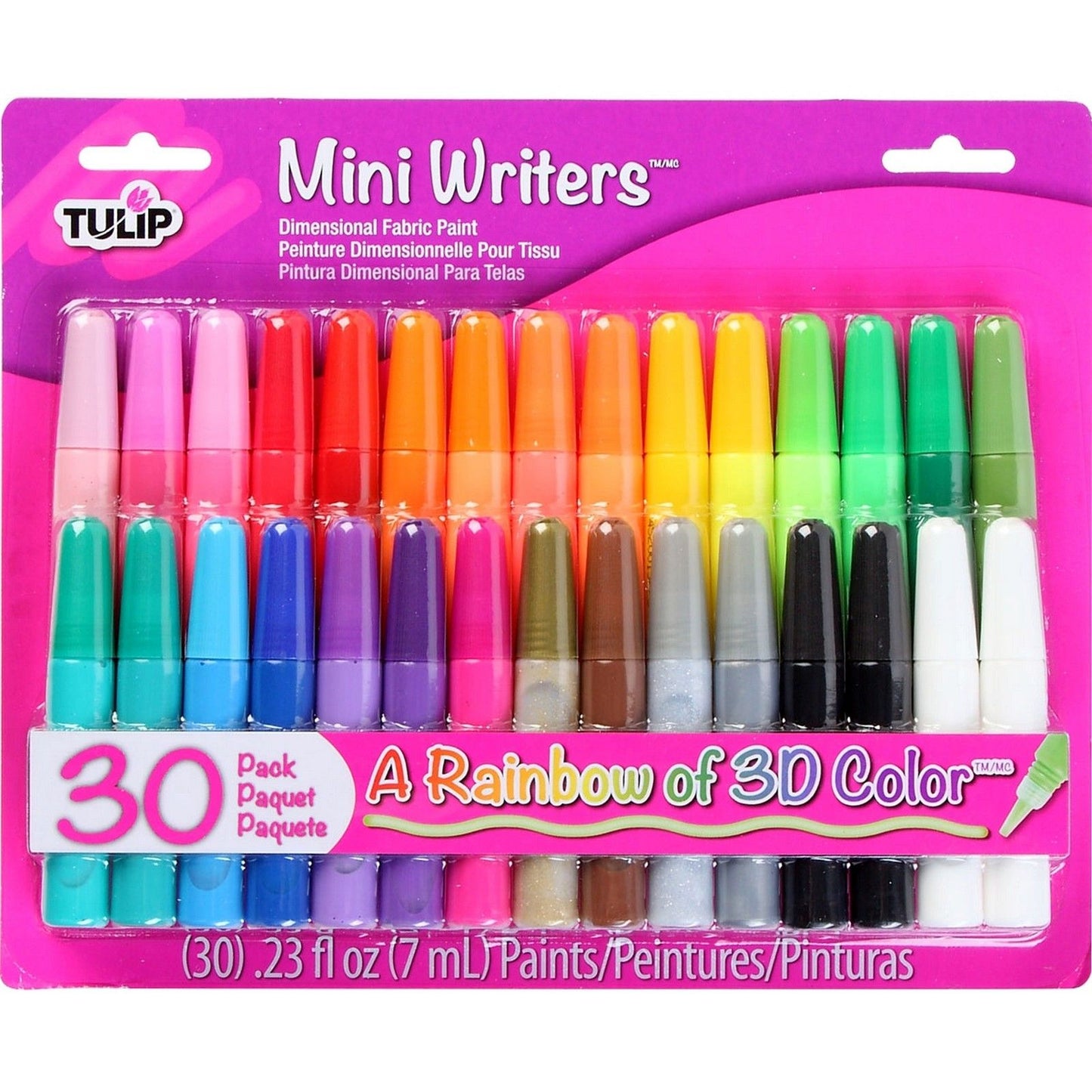 Tulipe • Mini stylos peinture textile 3D 7ml 30 pcs.