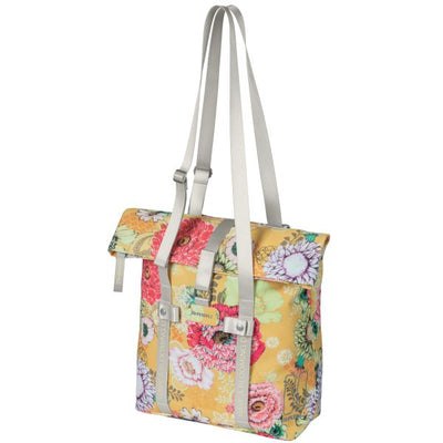 Basil Bloom Field Bicycle Shopper, jaune, capuchon recyclé, étanche et bandoulière réglable