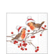 Serviettes Ambiente 25cm merles de Noël