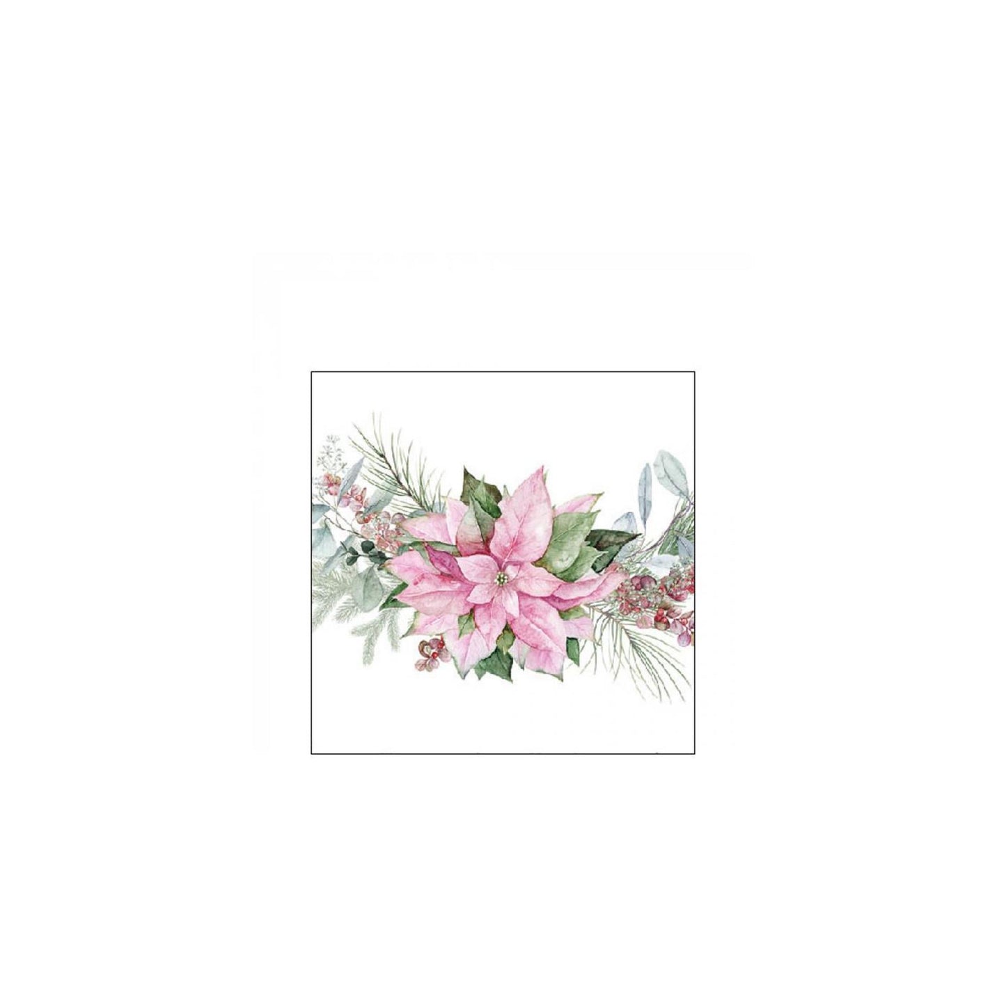 Serviettes Ambiente 25cm poinsettia rose