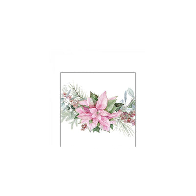 Serviettes Ambiente 25cm poinsettia rose
