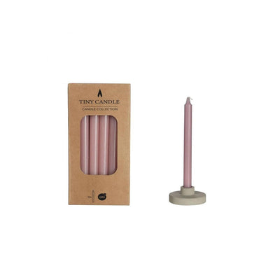 Idées bougies 4 saisons h14cmxø1,2cm mauve lot de 12