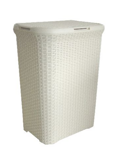 Panier à linge de style Curver Curver avec couvercle 60L blanc