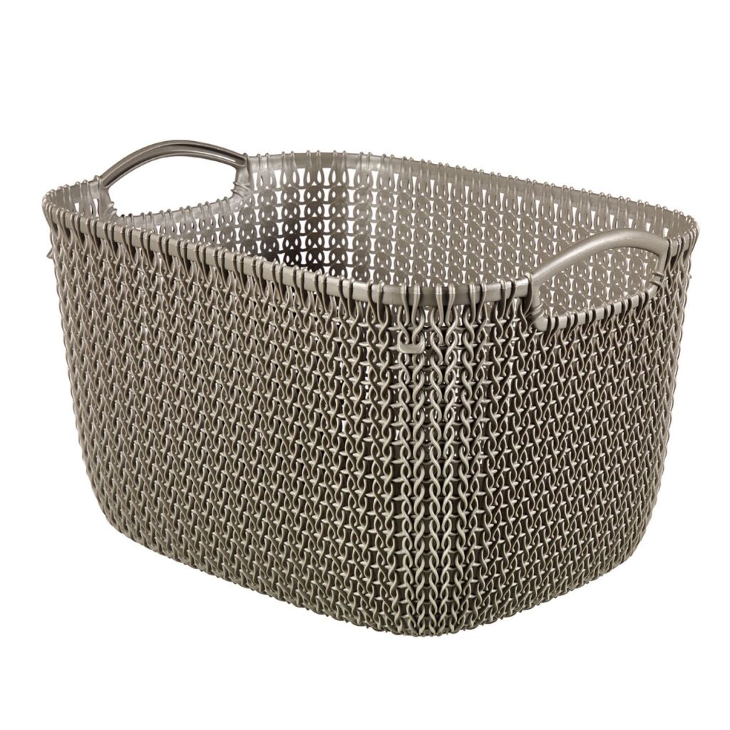 Curver panier de rangement aspect tricot 19l marron