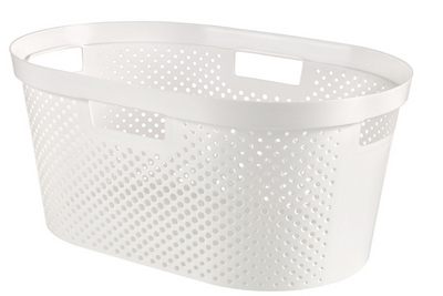 Curver infinity dots panier à linge 40l blanc