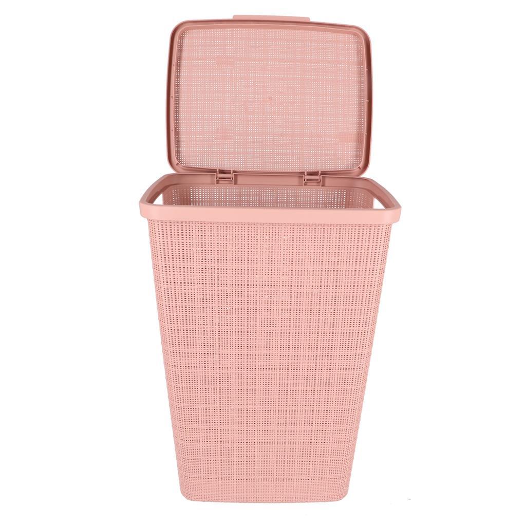 Curver Curver Laundry Panier avec look de jute de couvercle 58L Rose