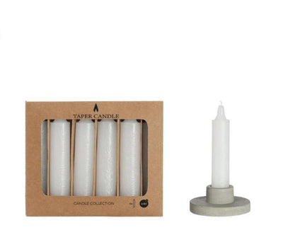 Bougie conique Idées 4 saisons blanche lot de 6 ø2,15cmx11cm