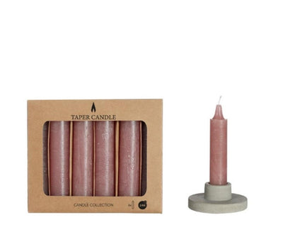 Idées bougie conique 4 saisons mauve set a 6 ø2,15x11cm