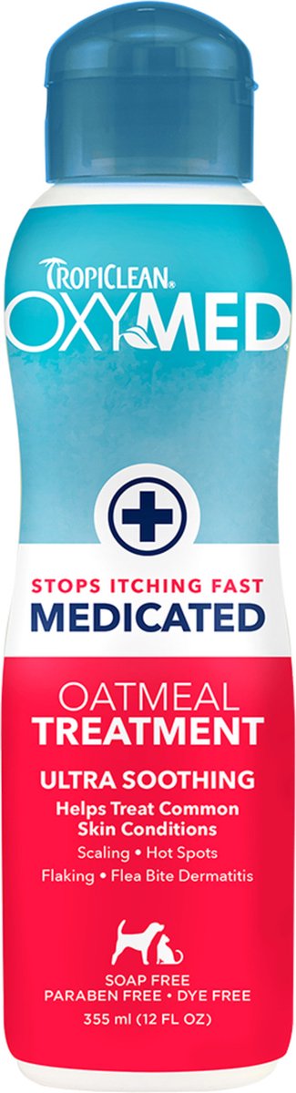 Tropiclean oxymed traitement médicamenteux - soin du pelage du chien - 355 ml