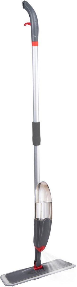 Vadrouille Dirt Devil avec fonction spray - Vadrouille rotative à 360° - incl. serpillère - flacon rechargeable 640 ml - pour utilisation humide et sèche - plastique - gris