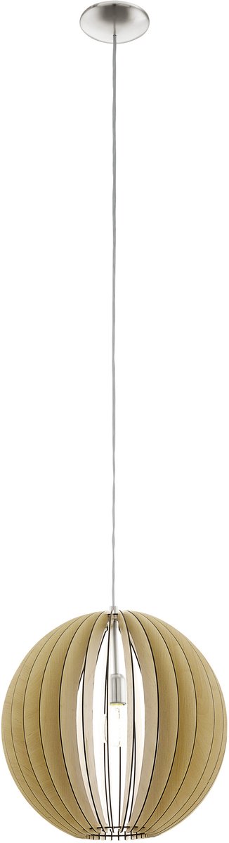 Eglo cossano - suspension - 1 lumière - ø300mm. - nickel mat - érable