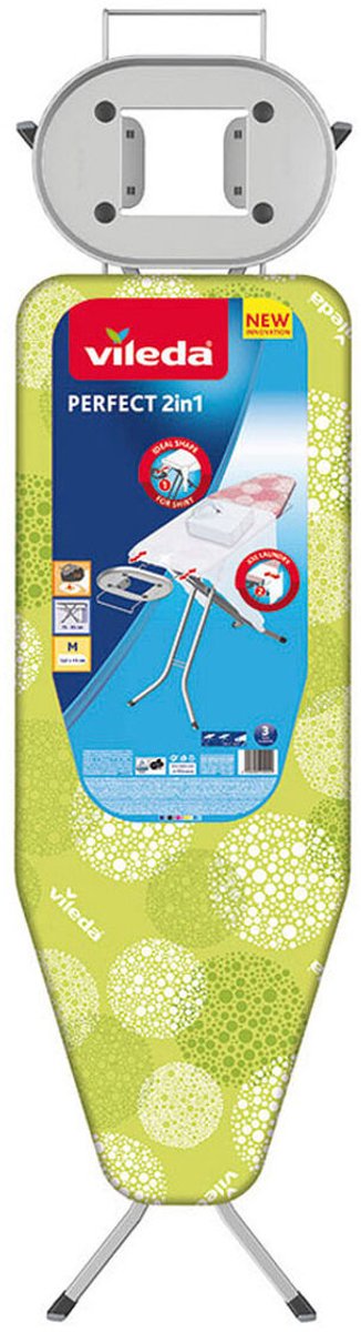 Vileda planche à repasser perfect 161266 122 x 44 cm vert métal plastique 2 en 1