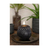 Idées 4 saisons bougie led cire fleur perle noir ø9xh12cm