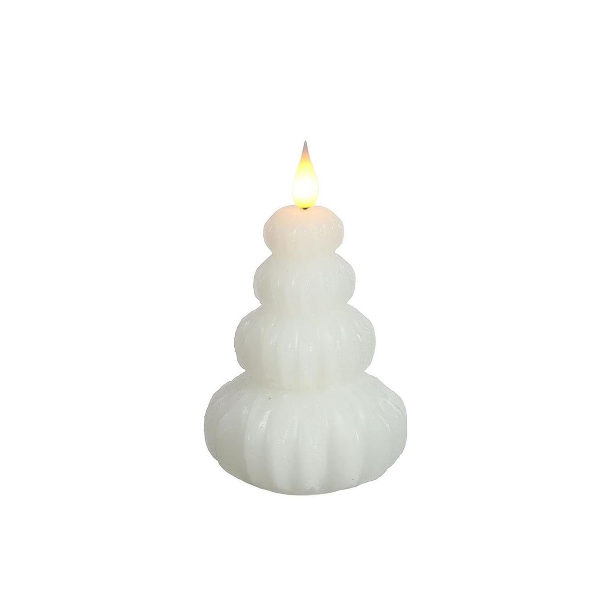 Idées 4 saisons LED bougie cire arbre blanc ø6,9xh12cm
