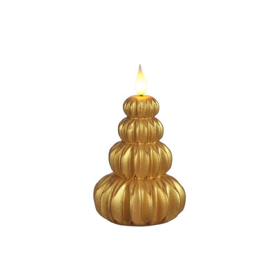 Idées 4 saisons bougie led arbre cire or ø6,9xh12cm